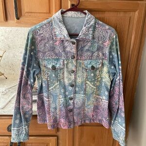 Colorful Patterned Denim Jacket